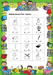 English Worksheet: Middle Sound Fun