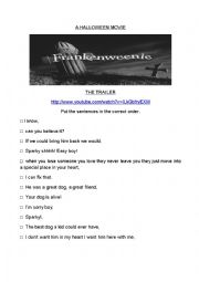 English Worksheet: Frankenweenie the trailer