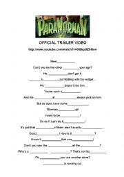 English Worksheet: Paranorman trailer and clip