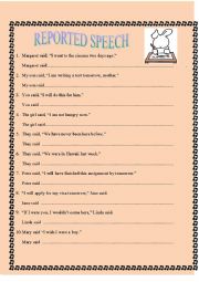 English Worksheet: Reported Speech