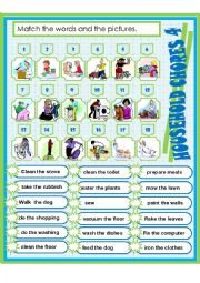 English Worksheet: HOUSEHOLD CHORES 4