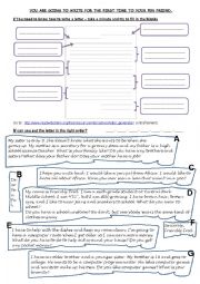 English Worksheet: You�re going to write to your penfriend for the first time