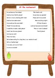 English Worksheet: At the Restaurant