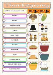 English Worksheet: Thanksgiving