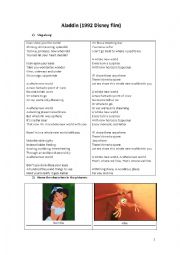 English Worksheet: Aladdin and the magic lamp - Part II