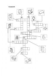 English Worksheet: Furniture crossword