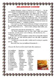 English Worksheet: NATIONAL CUISINE