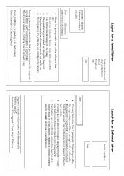 English Worksheet: LAY OUT OF INFORMAL AND FORMAL LETTERS