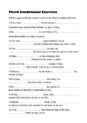 English Worksheet: Third Conditional Exercise