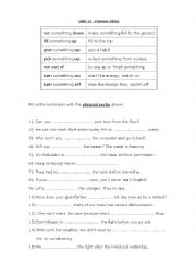 English Worksheet: Phrasal Verbs