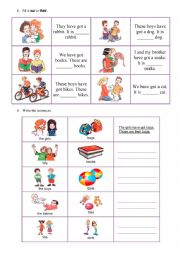 English Worksheet: possessives our their