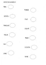 Write the numbers in the circles