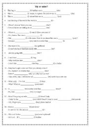 English Worksheet: personal pronouns