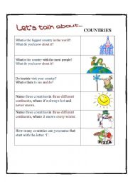 English Worksheet: Lets Talk About Countries