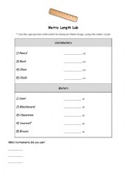 Metric measuring length activity