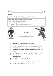 English Worksheet: Create a Superhero