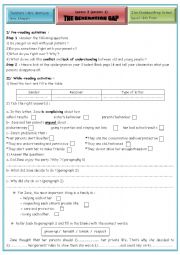 English Worksheet: The generation gap