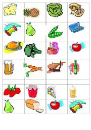 English Worksheet: Food Bingo