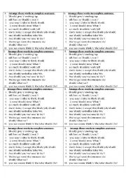 Exercise (Hand-out) for Modal Verb 