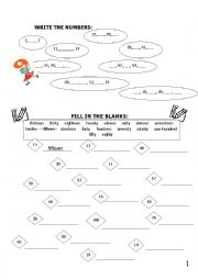 English Worksheet: Numbers