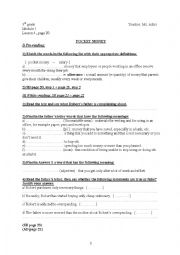 English Worksheet: Pocket Money ( module 1, lesson 4) (9th gr)