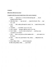English Worksheet: routine