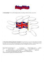 English Worksheet: Being British