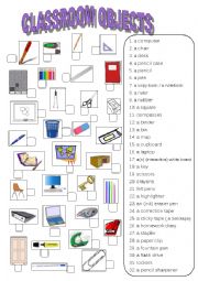 English Worksheet: School objects