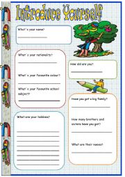 English Worksheet: self introduction