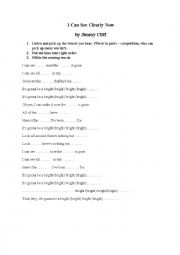 English Worksheet:  I can see clearly now