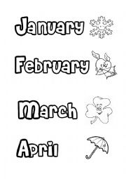 English Worksheet: Months of the year (1/2)