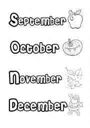 English Worksheet: Months of the year (2/2)