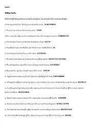 English Worksheet: Sentence transformations