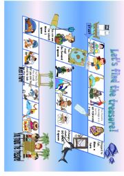 English Worksheet: Board Game - Treasure Hunt -Past Simple