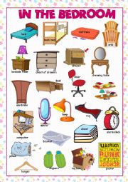 English Worksheet: Bedroom Picture Dictionary