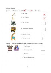 English Worksheet: SCHOOL THINGS