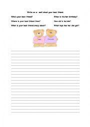 English Worksheet: My Best Friend 