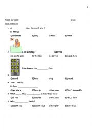 English Worksheet: Grammar test