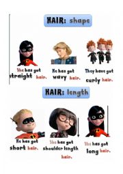 English Worksheet: The Incredibles: Physical description