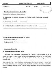 English Worksheet: 7th form test  n 3