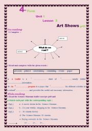 4th Form-Unit 1-Lesson 3 -Art shows -Tunisian curriculum