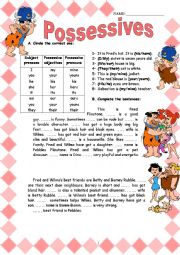 English Worksheet: Possessive adjectives and pronouns