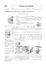 English Worksheet: past simple Peter and the wolf