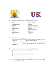 English Worksheet: UK