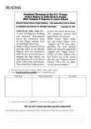 English Worksheet: Article - The Little Rock Nine