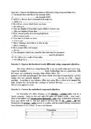 English Worksheet: compound adjectives Practice