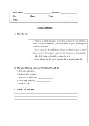 English Worksheet: Family relationships