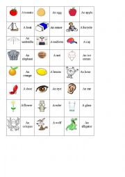 English Worksheet: Indefinite articles (a, an)