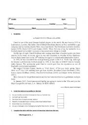 English Worksheet: 7th grade test