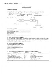 English Worksheet: 7th graders mid term test 1